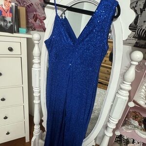 SHEIN Royal Blue Sequin Gown
